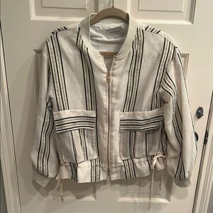 Striped White Jean Jacket